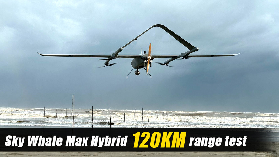 120KM! Sky Whale Max hybrid VTOL range test against Typhoon