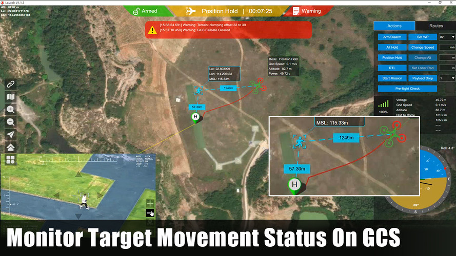 Monitor Target Movement Status On LAUNCH GCS