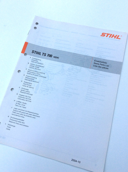 Workshop Spare Parts List for Stihl TS700 - 0452 376 1323