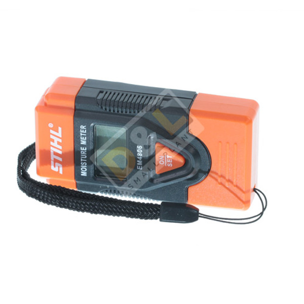 Stihl Wood moisture gauge - 0464 802 0010
Wood: 6 - 42% 
Other Material: 0.2% - 2.0% 
Temperature: 0 - 40°C or 32 - 99°F 
Dimensions: 80mm x 40mm x 20mm 
The meter comes complete with batteries..