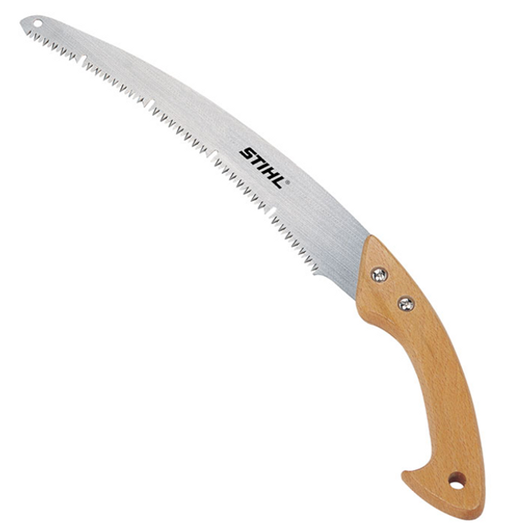 Stihl Pruning Saw - 0000 881 4111

Sharp, long-lasting 32cm saw blade made of tempered carbon steel for forestry, orchards and young stand management. Clustered teeth with cleaning slots give a smooth cut. Comfortable, sturdy curved handle, made of beech wood.