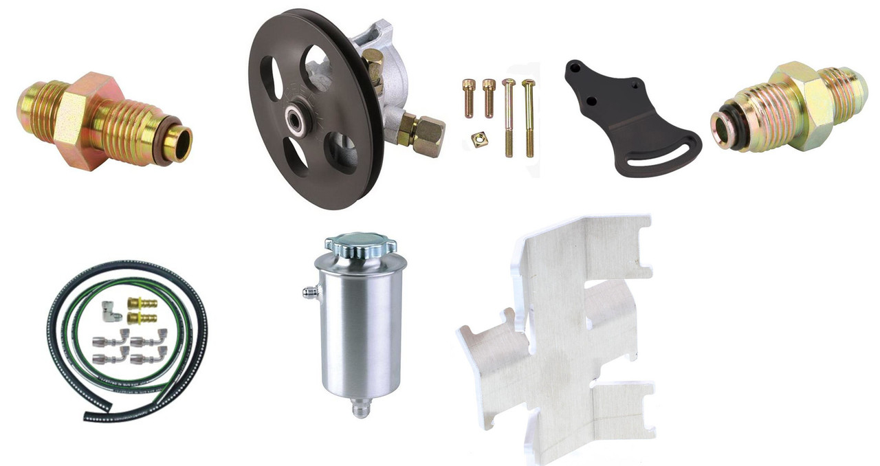Power Steering Pump and Tank Combo with Lines and O-Ring Fittings for Block Mount