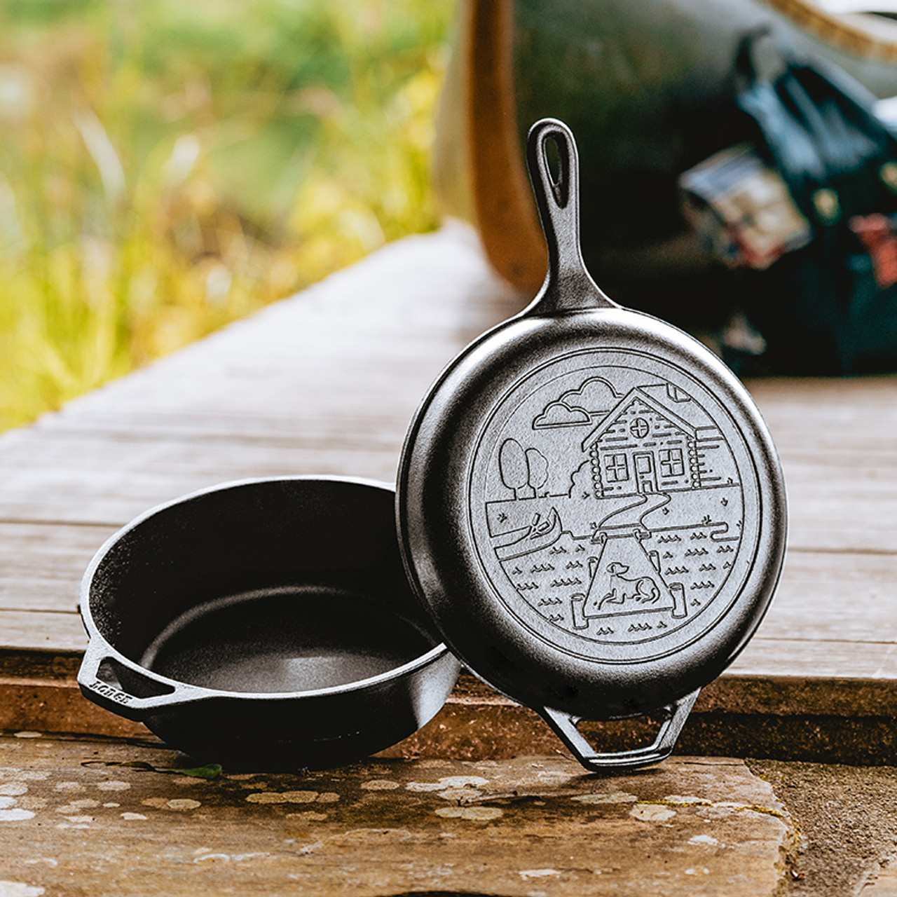 Lodge Cast Iron Wanderlust Series, Tent Skillet, 8 inch