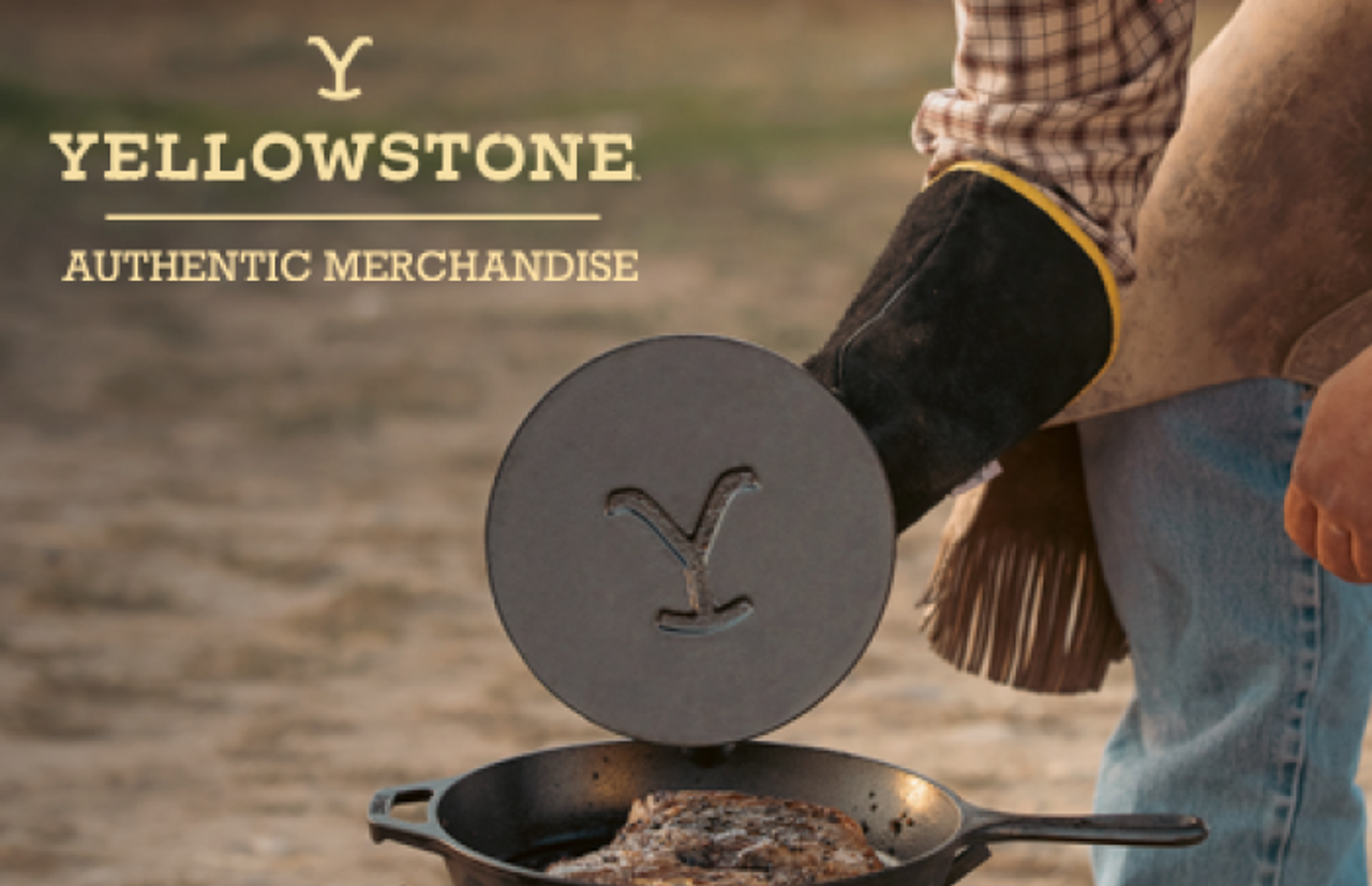 Yellowstone 8 Inch Round Seasoned Cast Iron Power Y Grill Press