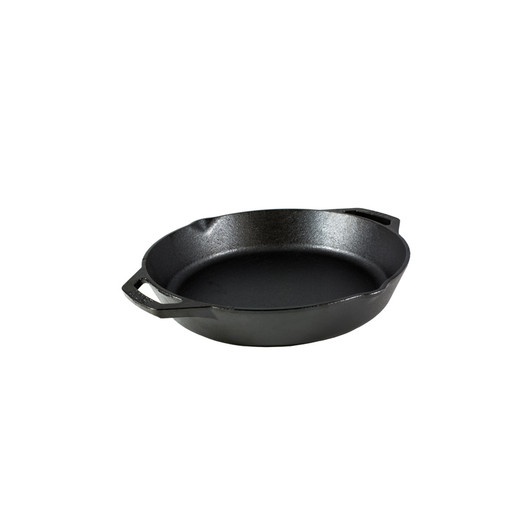 Lodge Cast Iron 14 Pre-Seasoned Baking Pan With Loop Handles, P14P3 