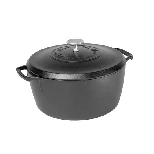 Lodge Yellowstone 8 Quart Seasoned Cast Iron Power Y Deep Camp Dutch Oven,  12 inch Diameter