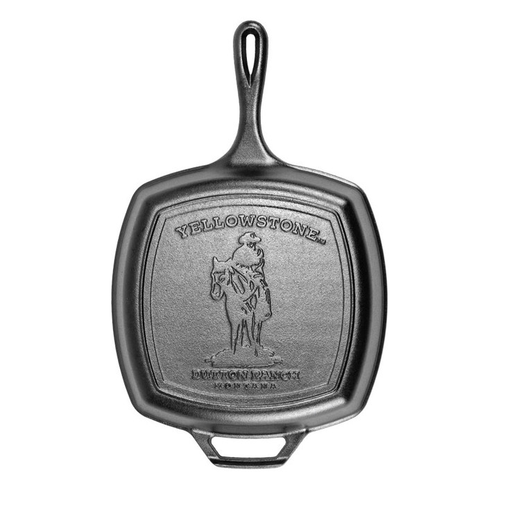 Yellowstone 10.5 Inch Square Cast Iron Cowboy Grill Pan