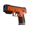 Byrna LE compact less-lethal launcher — black or orange ergonomic frame on white background