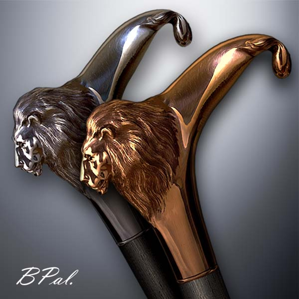 Handmade walking cane Lion design is created and produced in the USA. Custom walking canes will be made individually and signed at your request. Functional and decorative walking sticks can be requested as a beautiful anniversary gift. Somebody using a walking canes might want not only physical support, but also some level of decorative and aesthetic value that is why for many centuries walking canes have captured the attention of artists and jewelers. Nevertheless, while considering the aesthetics of the walking cane it is important to remember that the comfort, physical stability and security of the walking sticks should also be given priority.
