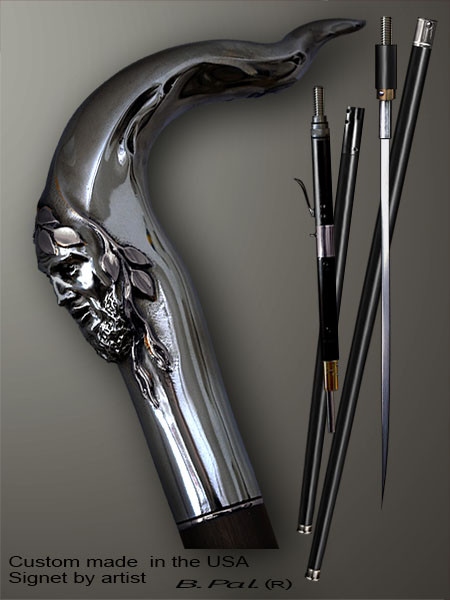 Handmade Pan Walking Cane | Designer Boris Palatnik