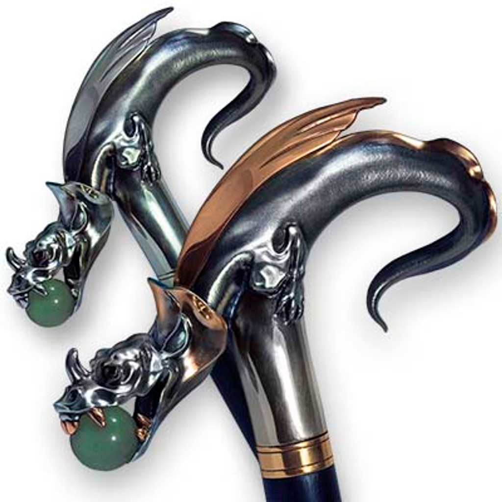 Artistic walking canes Dragon with natural Jade ball in jaws. Style # sh 155