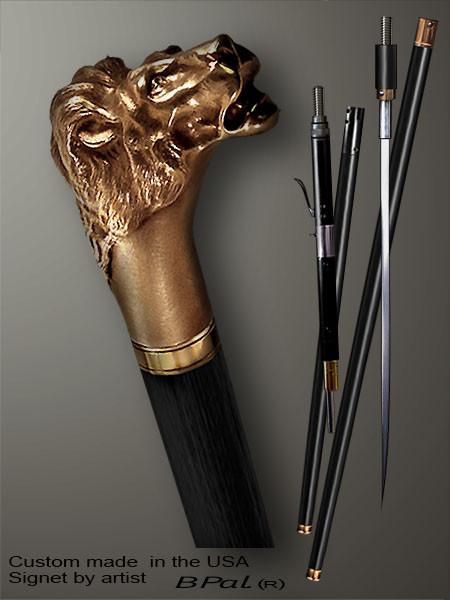 Handmade Lion Head Walking Cane Designer Boris Palatnik