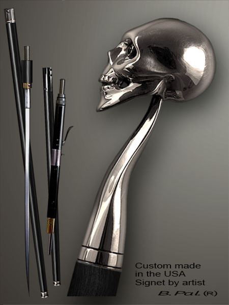 Handmade Skull Walking Cane | Designer Boris Palatnik