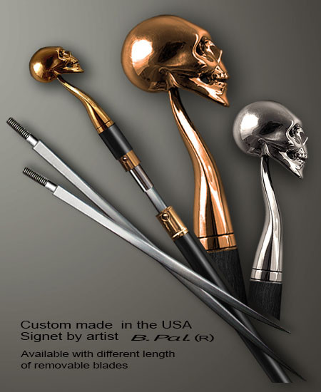 Handmade Skull Walking Cane | Designer Boris Palatnik