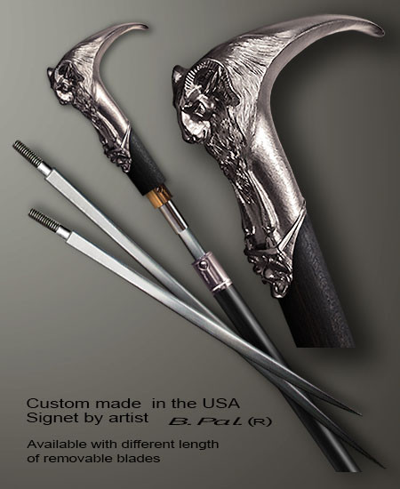 Handmade Ram Walking Cane | Designer Boris Palatnik