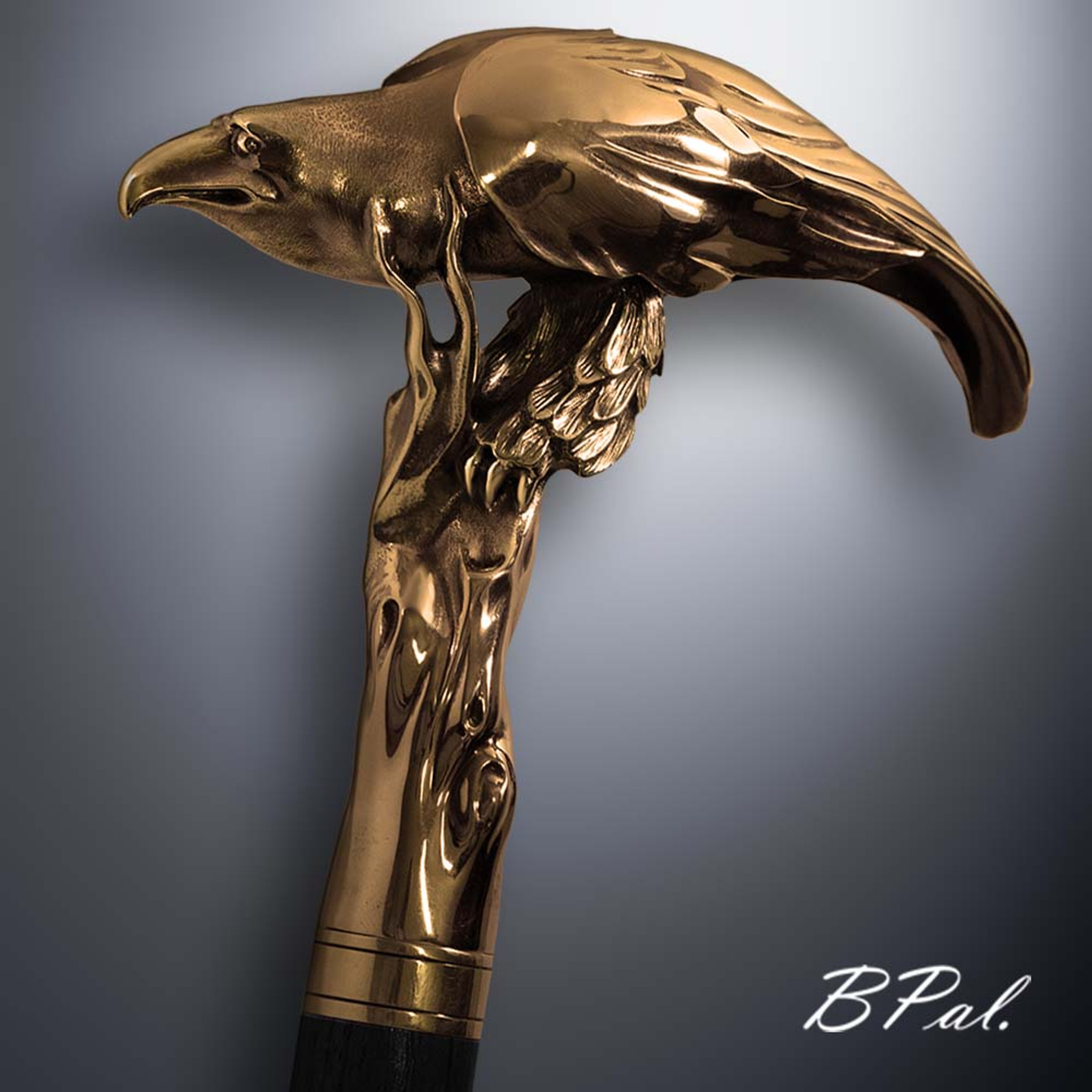 Cheap Golden Eagle Head Fashion Walking Stick Decorative Stick