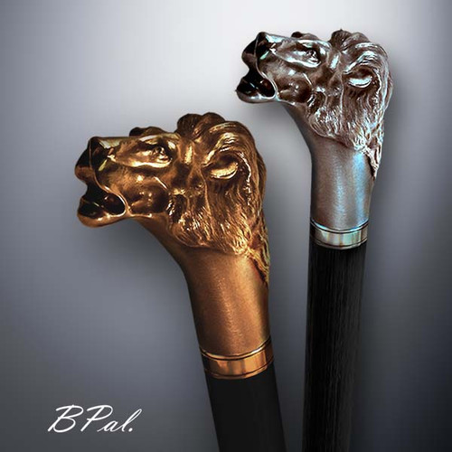 Custom walking stick Lion head. Functional and decorative walking canes can be requested as a beautiful anniversary gift. If somebody using a walking stick might want not only physical support, but also some level of decorative and aesthetic value. That is why for many centuries walking sticks have captured the attention of artists and jewelers. Nevertheless, while considering the aesthetics of the walking cane it is important to remember that the comfort, physical stability and security of the walking canes should also be given priority.