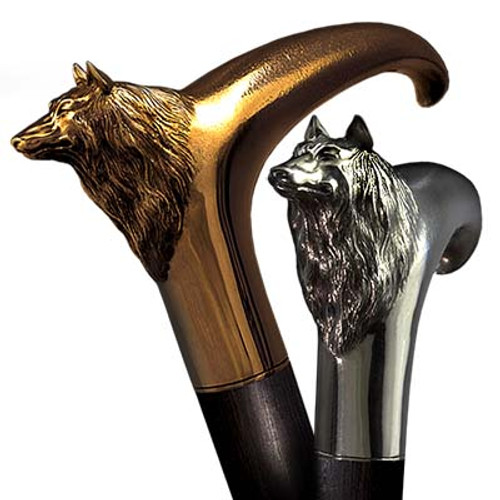 Handmade walking cane Wolf. Style # sh 142