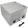 Altelix 24x24x16 Steel Weatherproof NEMA Enclosure with 120 VAC Outlets, Power Cord & 85°F Turn-On Cooling Fans