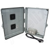 Altelix 17x14x6 Polycarbonate + ABS Vented Indoor / Outdoor RF Transparent Enclosure with PVC Non-Metallic Equipment Mounting Plate, 120 VAC Outlets & Power Cord