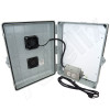 Altelix 17x14x6 Polycarbonate + ABS Vented Indoor / Outdoor RF Transparent Enclosure with PVC Non-Metallic Equipment Mounting Plate, Cooling Fan, 120 VAC Outlets & Power Cord