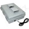 Altelix 17x14x6 Polycarbonate + ABS Vented Weatherproof RF Transparent Enclosure with PVC Non-Metallic Equipment Mounting Plate, 120 VAC Outlets, Power Cord & Cooling Fan with Digital Temperature Controller