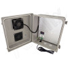Altelix 14x12x8 Fiberglass Weatherproof Vented NEMA Enclosure with 120 VAC Outlets, Power Cord & Cooling Fan with Digital Temperature Controller