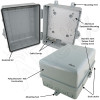 Altelix 12x9x7 IP66 NEMA 4X PC+ABS Plastic Weatherproof Utility Box with Hinged Door and Aluminum Mounting Plate