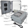 Altelix 14x11x5 Polycarbonate + ABS Vented Indoor / Outdoor RF Transparent Enclosure with PVC Non-Metallic Equipment Mounting Plate, 120 VAC Outlets & Power Cord