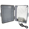 Altelix 14x11x5 Polycarbonate + ABS Indoor / Outdoor RF Transparent Enclosure with PVC Non-Metallic Equipment Mounting Plate, 120 VAC Outlets & Power Cord