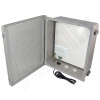 Altelix 14x12x6 Fiberglass Weatherproof WiFi NEMA 4X Enclosure with No-Drill PVC Non-Metallic Mounting Plate, 120 VAC Outlets & Power Cord