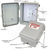 Altelix 12x9x7 IP66 NEMA 4X Outdoor Weatherproof Emergency Phone Call Box and Service Phone Box