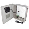 Altelix 14x12x6 Fiberglass WiFi Weatherproof Vented NEMA Enclosure with No-Drill PVC Equipment Mounting Plate, 120 VAC Outlets, Power Cord & Cooling Fan with Digital Temperature Controller