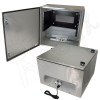 Altelix 24x24x16 NEMA 4X 19" 6U Rack Stainless Steel Weatherproof Enclosure with 120 VAC Outlets and Power Cord