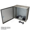 Altelix 16x16x8 Stainless Steel Heated Weatherproof NEMA Enclosure with Dual Cooling Fans, 200W Heater, 120 VAC Outlets and Power Cord