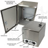 Altelix 16x12x12 Vented Stainless Steel Weatherproof NEMA Enclosure with Steel Equipment Mounting Plate