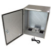 Altelix 20x16x12 Vented Stainless Steel Weatherproof NEMA Enclosure with 120 VAC Outlets and Power Cord