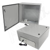 Altelix 24x24x12 NEMA 4X Steel Weatherproof Enclosure with Single Duplex 120 VAC Outlet and Power Cord