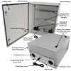 Altelix 24x20x12 Industrial DIN Rail Steel Weatherproof NEMA Enclosure with Dual Cooling Fans, Single Duplex 120 VAC Outlet and Power Cord