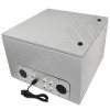 Altelix 24x24x16 Industrial DIN Rail Steel Weatherproof NEMA Enclosure with Single Duplex 120 VAC Outlet, Power Cord & 85°F Turn-On Cooling Fans