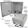 Altelix 28x24x16 Steel Weatherproof NEMA Enclosure with Dual Cooling Fans, Single 120 VAC Duplex Outlet and Power Cord