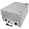 Altelix 28x24x16 19" Wide 6U Rack Steel Weatherproof NEMA Enclosure  with Single 120 VAC Duplex Outlet, Power Cord & 85°F Turn-On Cooling Fans