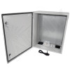 Altelix 24x20x12 Vented Steel Weatherproof NEMA Enclosure with Single 120 VAC Duplex Outlet and Power Cord