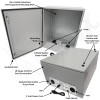 Altelix 32x24x16 Vented Steel Weatherproof NEMA Enclosure with Single 120 VAC Duplex Outlet and Power Cord