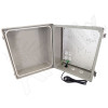 Altelix 14x12x10 Fiberglass Weatherproof NEMA Enclosure with Aluminum Mounting Plate, 120 VAC Outlets and Power Cord