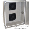 Altelix 14x12x10 Fiberglass Vented Weatherproof NEMA Enclosure with Aluminum Mounting Plate and 120 VAC Outlets