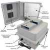 Altelix 14x12x10 Fiberglass Vented Weatherproof NEMA Enclosure with Aluminum Equipment Mounting Plate, 120 VAC Outlets and Power Cord