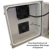 Altelix 14x12x10 Fiberglass Vented Weatherproof NEMA Enclosure with Cooling Fan, 120 VAC Outlets & Power Cord