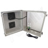 Altelix 14x12x10 Fiberglass Vented Weatherproof NEMA Enclosure with Cooling Fan, 120 VAC Outlets & Power Cord