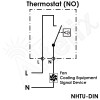 -32°F to  140°F Adjustable DIN Rail Mountable Mechanical Thermostat - Normally Open